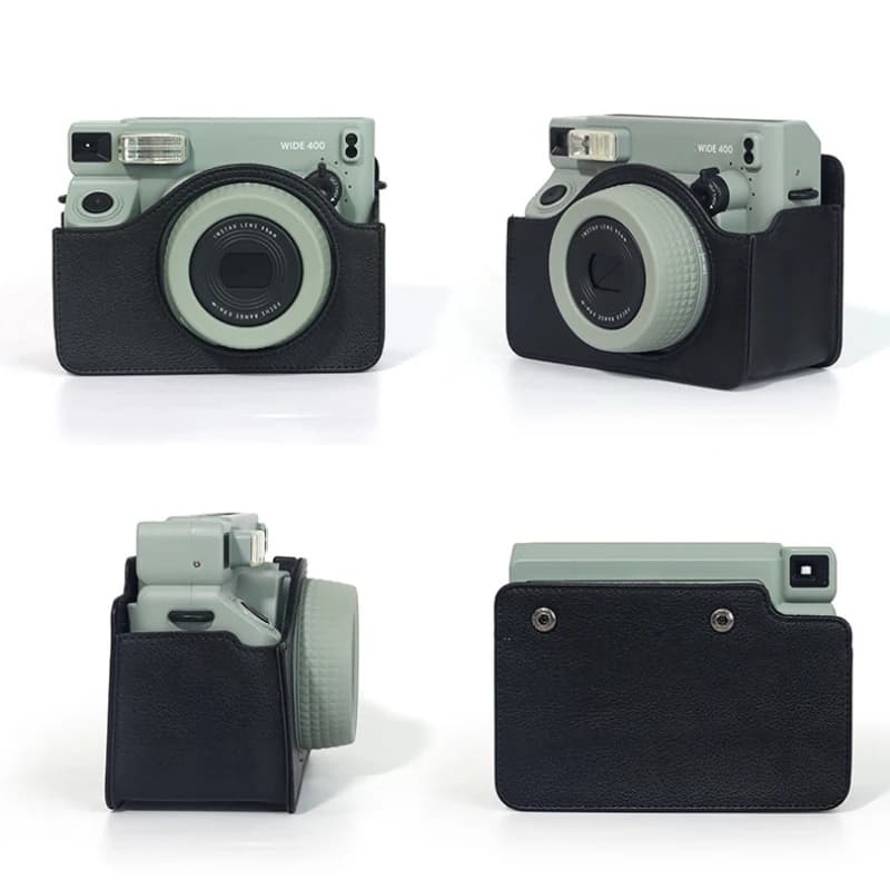 حقيبة كاميرا Fujifilm Instax wide 400 + ألبوم واسع 80 نمط ليتشي أخضر + حقيبة صور مغناطيسية من الجلد الصناعي الناعم المضاد للسيليكون - 5