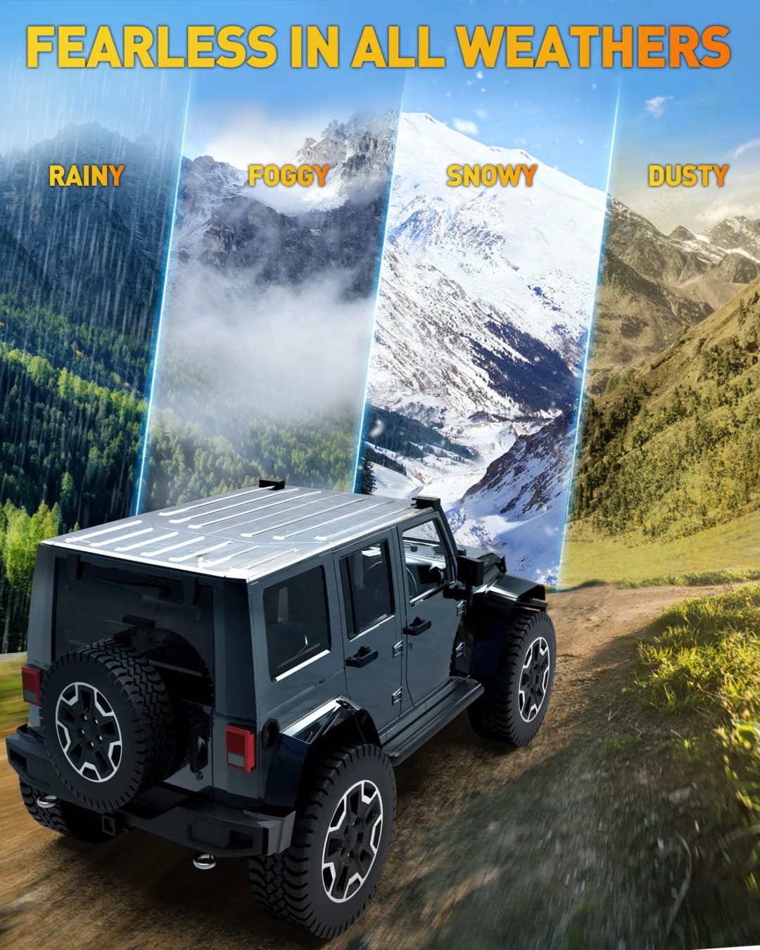 NAOEVO شريط إضاءة LED 7 بوصة 240 واط 24000 لومن 4x4 إضاءة عمل مقاومة للماء للطرق الوعرة بقعة ضوء غامر كومبو ضباب LED لشاحنة قارب UTV ATV جيب - 4