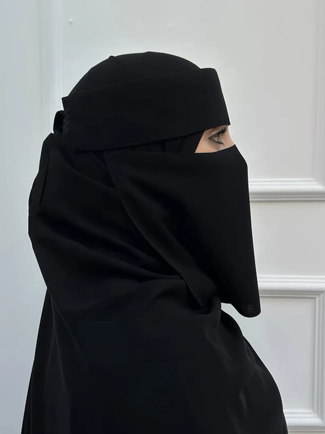 نقاب قصير قرصة العين تنفس نيدا عيد رمضان بالجملة المرأة المسلمة الحجاب السعودية غطاء الوجه الحجاب النقاب - 2
