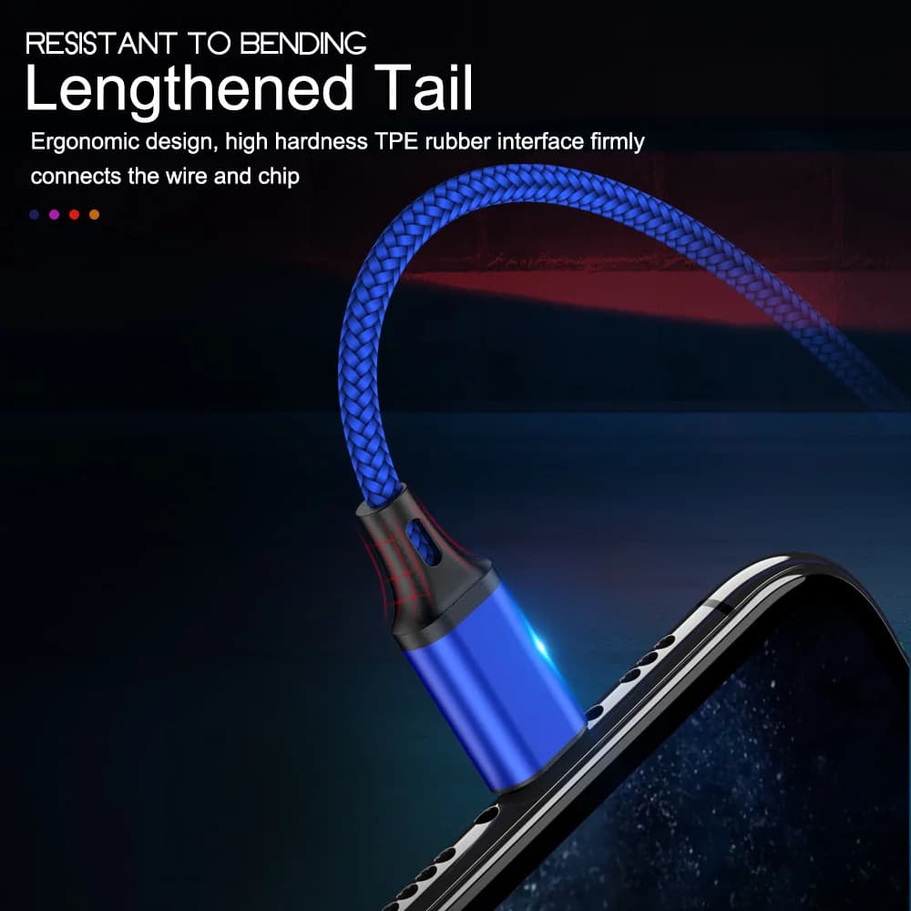 كابل شحن و مزامنة بيانات USB بطول 20 سم و0.5 متر و1 متر و2 متر و3 متر لهواتف آيفون 14 و13 و12 و11 برو وXR وXS MAX و5 و6 و7 و8 بلس وآيباد ميني وآير 2 - 6