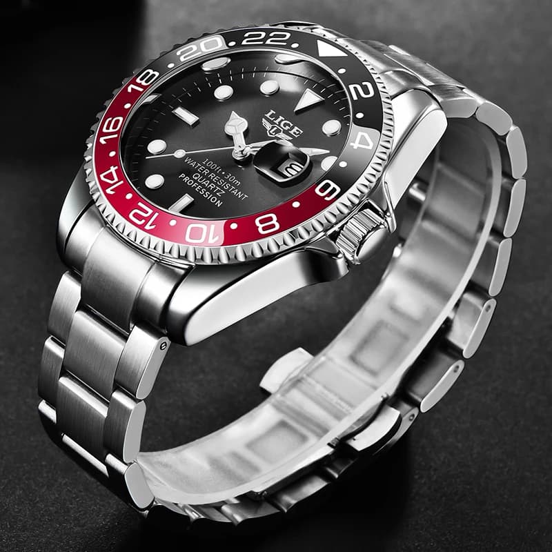 LIGE Diver Watch Men Fashion Business 3ATM Waterproof Luminous Quartz Wrist Watches For Men Outdoor Sports Date Chronograph Male - 4