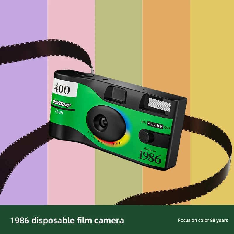 1-5 Pcs Fujifilm QuickSnap 1986 /SIMPLE ACE ISO 400 Degrees with Flash135 Disposable 27 Photo ExposuresFilm Camera Vintage - 2