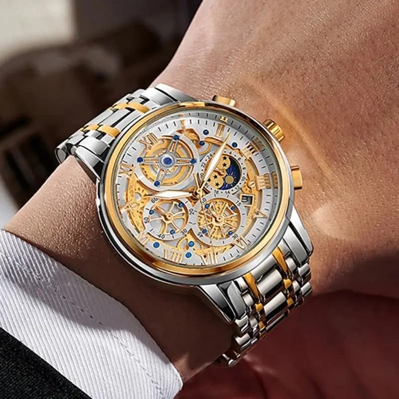 LIGE Men Watch Sports Quartz Watches Men Waterproof Chronograph Wristwatch Mens Military Hollow Clock Man Relogio Masculino - 5