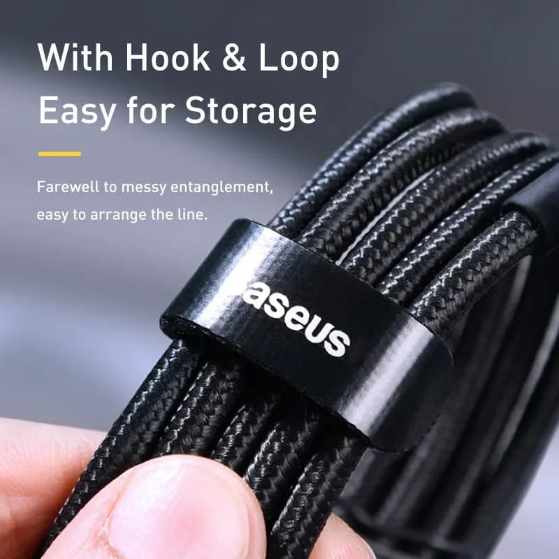 كابل Baseus USB Type C إلى USB C لهواتف آيفون 16 15 شحن سريع 100W PD لكابل ماك بوك شاومي سامسونج Type-C - 6