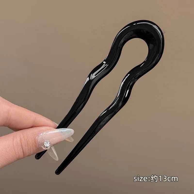 شوكة شعر على شكل حرف U دبوس شعر أسيتات على شكل سلحفاة تصميم هندسي إكسسوارات شعر عصي شعر للنساء والفتيات - 5