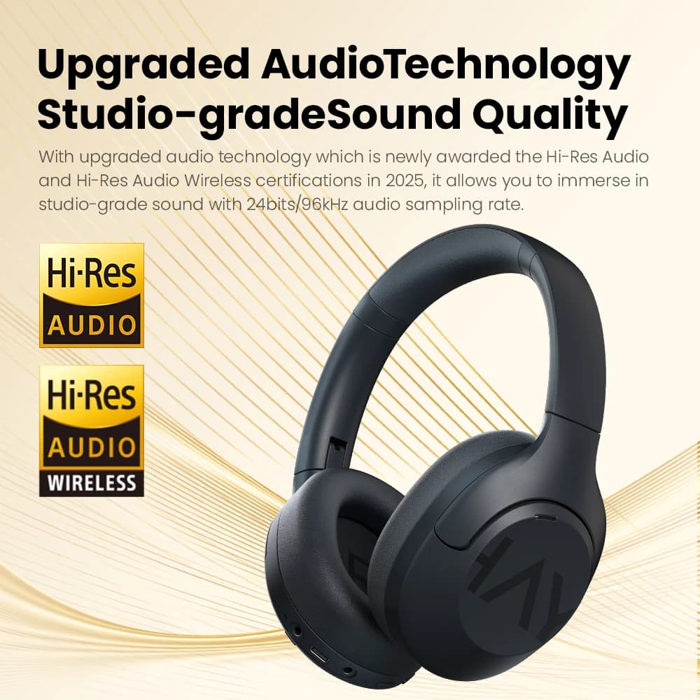 سماعات رأس بلوتوث لاسلكية HAYLOU S3 5.4، إلغاء ضوضاء تكيّفي 43dB، مشغّل 40 ملم، سماعات أذن بوقت تشغيل 80 ساعة - 3