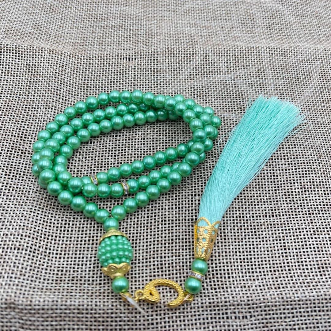 Muslim 99 Prayer Beads Tasbih Rosary Bracelet Islamic Misbaha Pearl Beads Tassel Necklace Ramadan Eid Jewelry for Women Men - 4