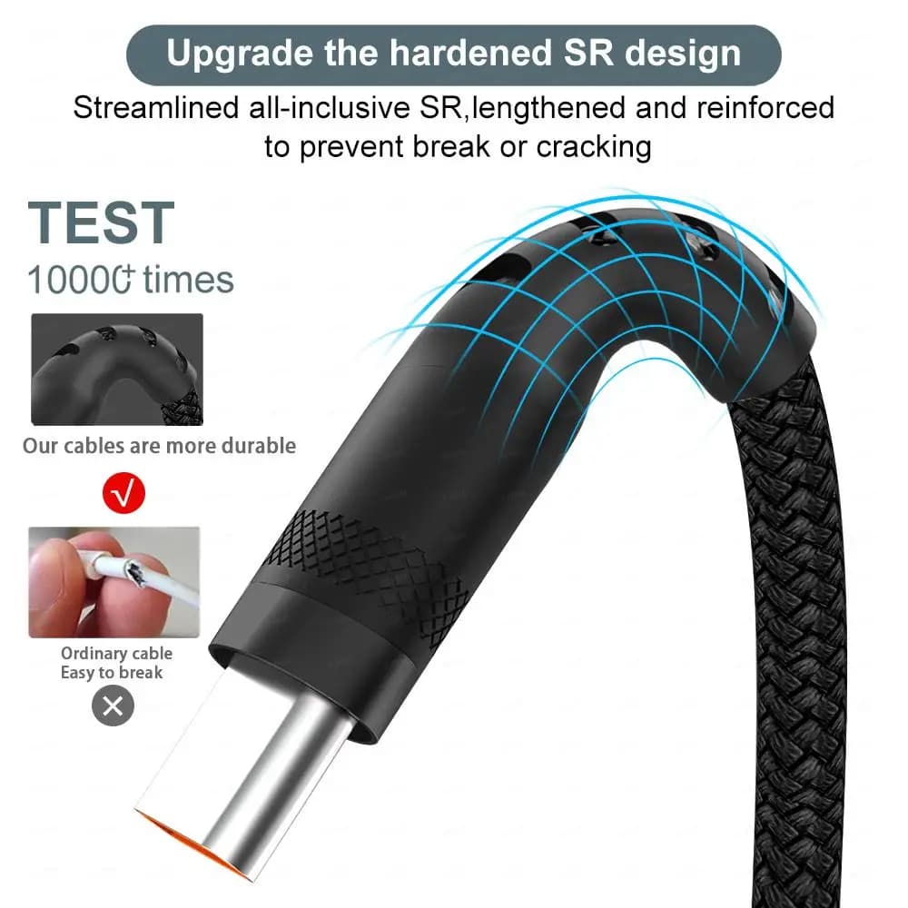 كابل شحن سريع USB Type-C ممتد بطول 2 متر و3 متر و5 أمتار لأندرويد وMicro USB لـ Huawei وXiaomi وVivo وOppo وLeeco - 3