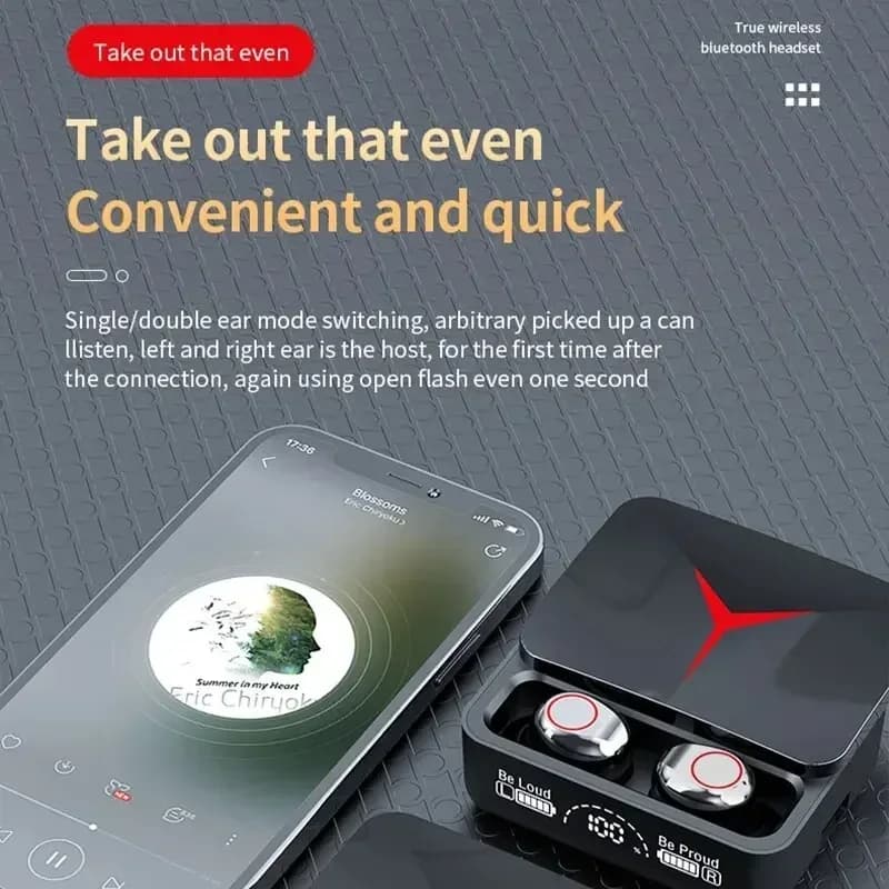 سماعات أذن لاسلكية VIKEFON M90 TWS بتقنية بلوتوث 5.3، سماعات رأس للتحكم باللمس مع ميكروفون، صوت ستيريو HIFI عالي الجودة - 4