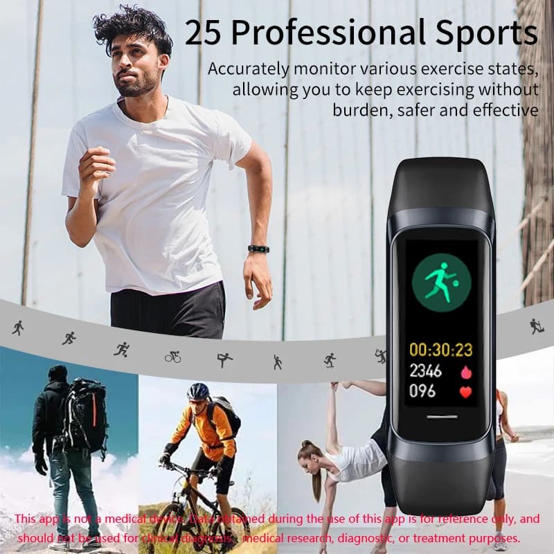 LIGE 1.1" AMOLED Color Display Smartwatch Waterproof Swimming Sports Watch Indoor Outdoor Tracking Smart Band for IOS Android - 6