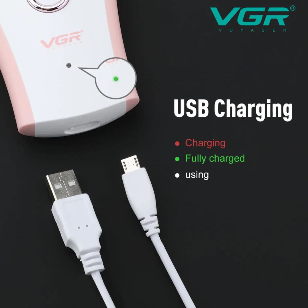 VGR 705 Epilator Professional Epilator Hair Remover Rechargeable Hair Remover Women Hair Remover Portable Electric Epilator - 6