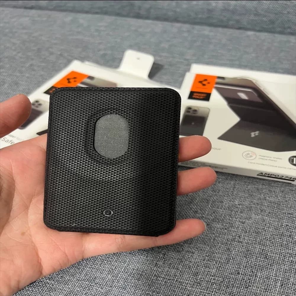 Original Spigen Leather Fold Magnetic Matte Wallet Card Holder For Magsafe Card Bracket For iPhone 17 16 15 14 13 Pro Max Air - 3
