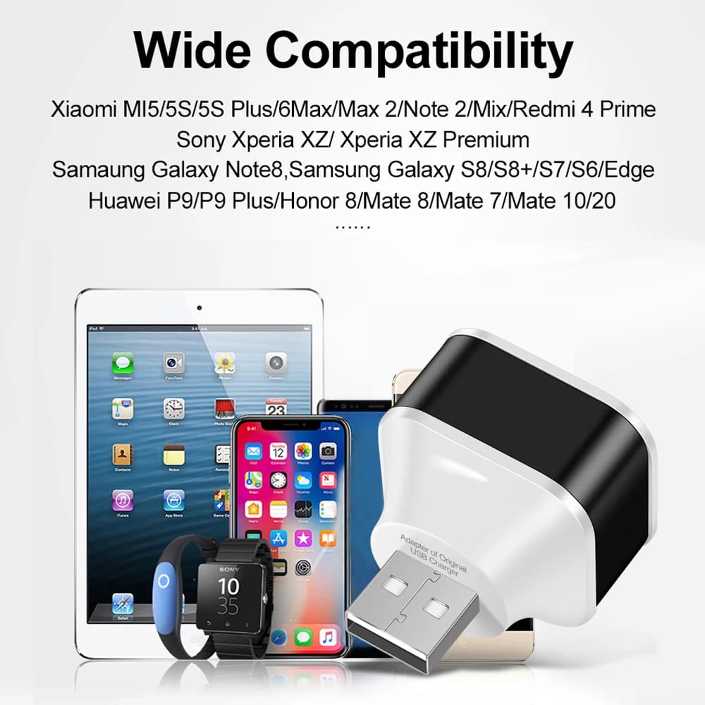 موزع USB بـ 3 منافذ، USB2.0، شحن سريع، واجهات متعددة، محول شحن للهاتف، الكمبيوتر اللوحي، والكمبيوتر المحمول - 4