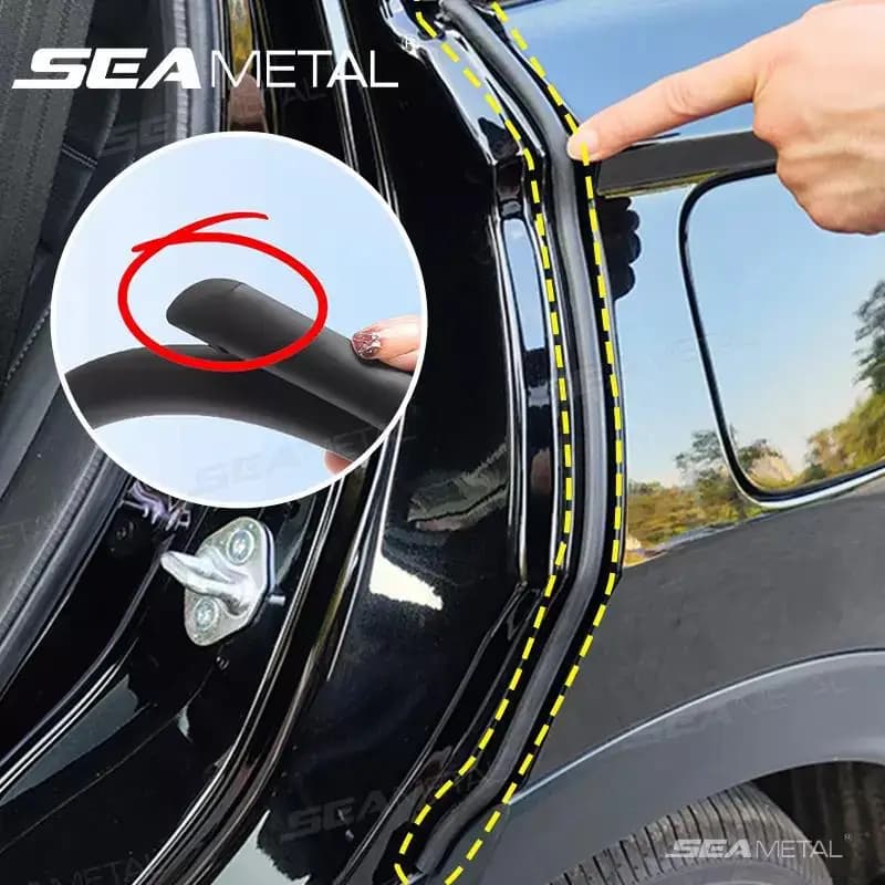 شريط عزل مطاطي لأبواب السيارات من SEAMETAL، شريط عزل عالمي لأبواب السيارات لحماية العمود C، شريط مانع للتسرب لإكسسوارات السيارات