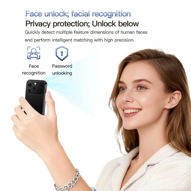هاتف ذكي صغير SOYES i17 بشاشة 3.0 بوصة، ذاكرة وصول عشوائي 2 جيجابايت، ذاكرة قراءة فقط 16 جيجابايت، وضع استعداد لشريحتين، كاميرا مزدوجة، نظام أندرويد 9.0، دعم تطبيقات متعددة - 4
