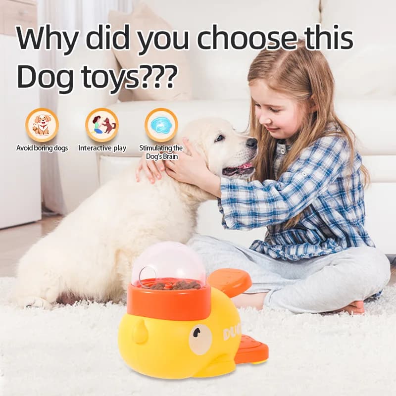 Little yellow duck pet leaking device pet interactive toys educational training device pet feeding device puppy leaking toys - 3