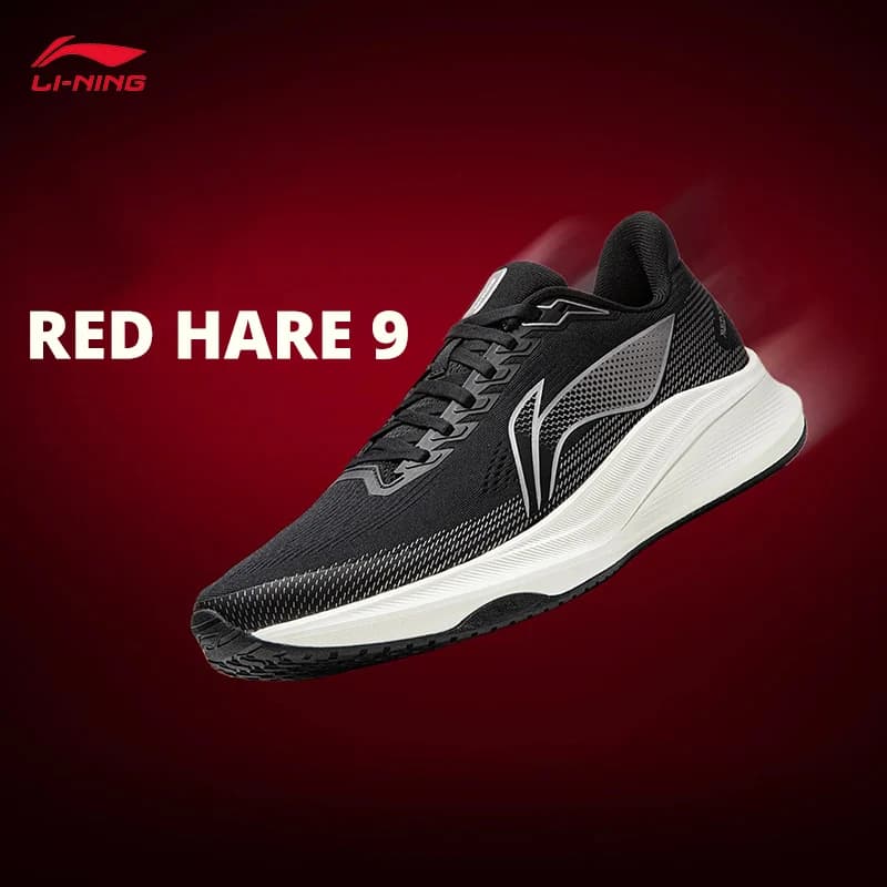 أحذية جري وتدريب خفيفة الوزن عاكسة للضوء للرجال من LI-NING RED HARE 9 أحذية رياضية قابلة للتنفس ARPW003