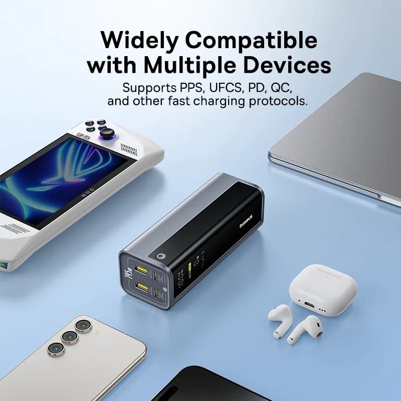 Baseus 145W Power Bank 20800mAh Dual USB A USB C PD 100W Fast Charging Digital Display Portable PowerBank for Laptop Phone Steam - 6