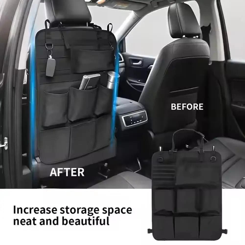 Universal Vehicle Seat Back Organizer Military Style Camo Storage Bag with 7 Pockets Tactical Auto Organizer for Car Truck SUV - 3