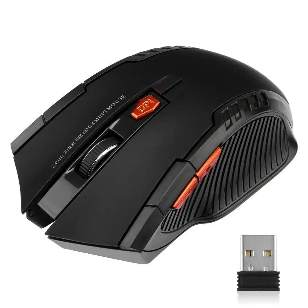 جهاز استقبال ضوئي لاسلكي مع ماوس بـ 6 أزرار، USB، مناسب لأجهزة الكمبيوتر الشخصي والمحمول وملحقاتها