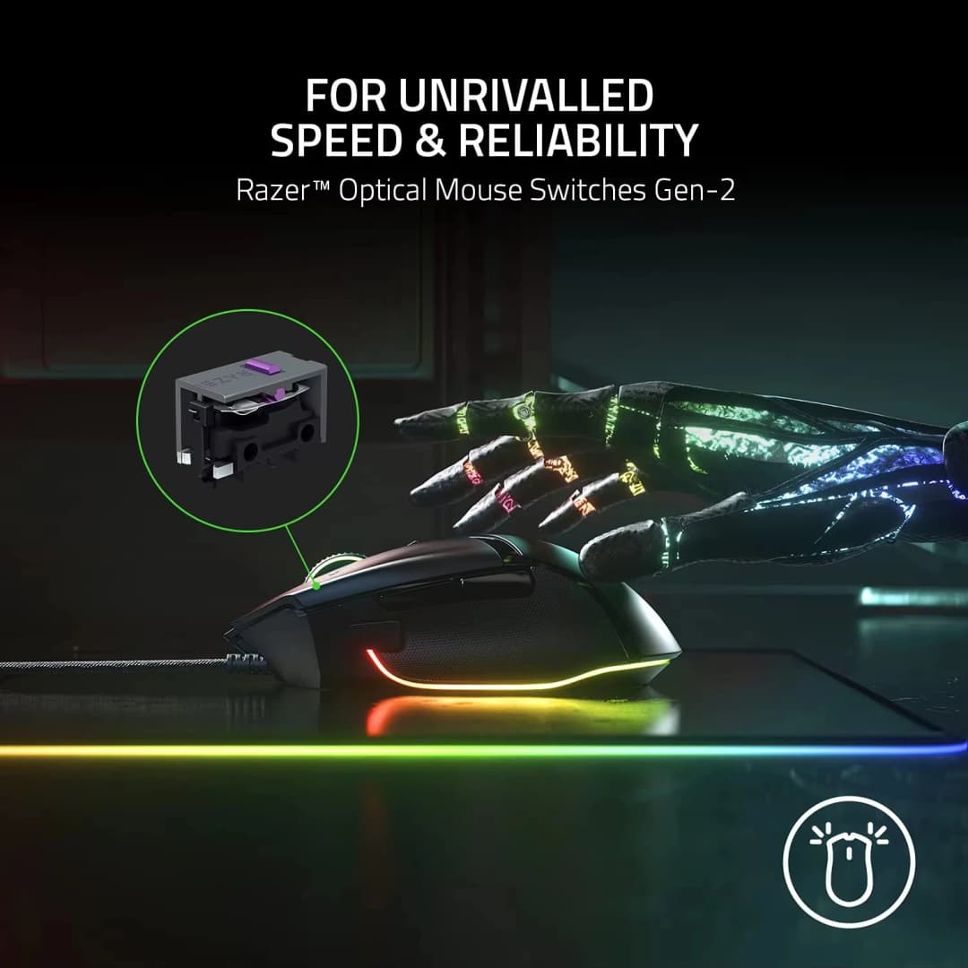 Razer Basilisk V3 Ergonomic Gaming Mouse Fastest Gaming Mouse Switch Chroma RGB 26K DPI Optical Sensor 11 Programmable Buttons - 6