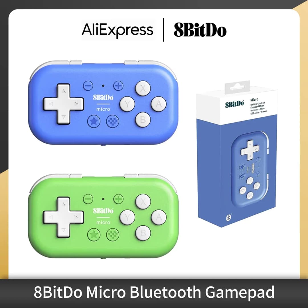 8Bitdo يد تحكم بلوتوث صغيرة الحجم مصغرة للتبديل وأندرويد وRaspberry Pi، تدعم وضع لوحة المفاتيح