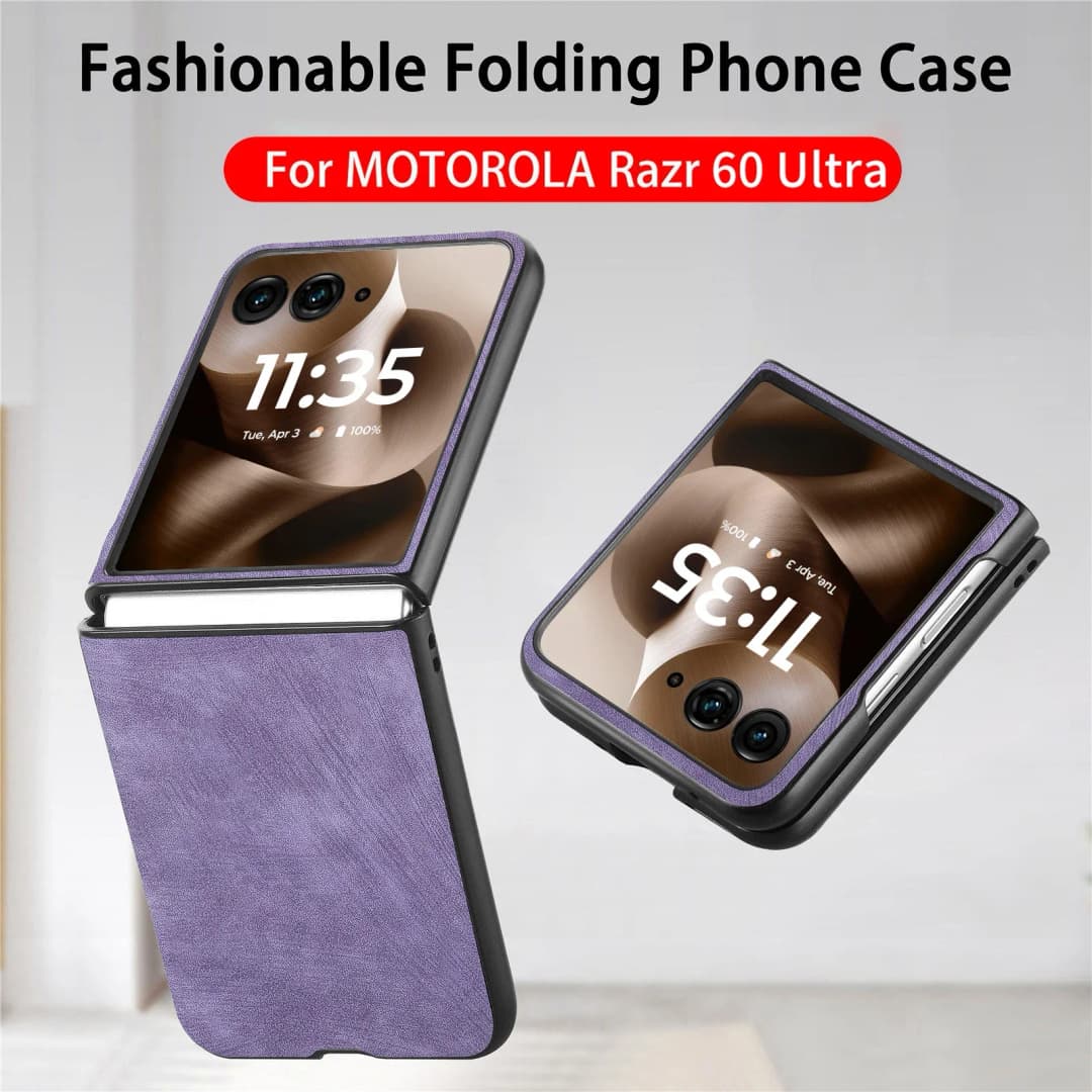 Motorola Razr 60 50 40 Ultra Retro Leather Phone Case - Shockproof Fall Prevention Cover for Moto Razr 60 50 40 Models - 4