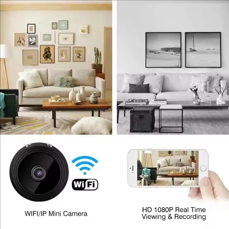 كاميرا A9 صغيرة الحجم بتقنية Wifi بدقة 1080P، مراقبة أمنية لاسلكية، تحكم عن بعد، رؤية ليلية، مراقبة فيديو، كاميرا منزلية ذكية صغيرة بدقة HD - 5