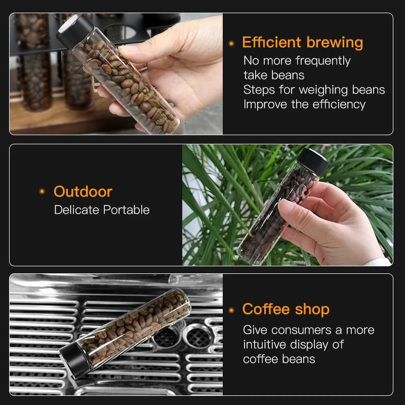 Alikisscafe Coffee Beans Storage Tube Container Display Single Dose Tea Exhaust Valve Barista Tool Espresso Accessory Coffeeware - 4