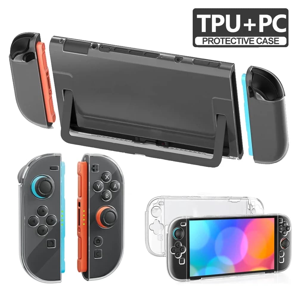 غطاء حماية ناعم من PC + TPU لجهاز Nintendo Switch 2، غطاء واقي مقسم لذراعي التحكم، إكسسوارات Switch 2