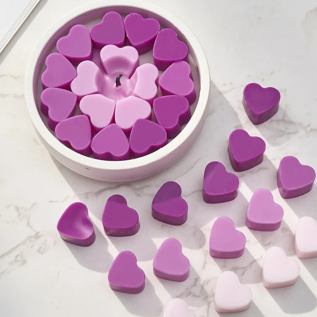 55 Compartment Heart Silicone Candle Mold Valentine's Day Candles Making Kit DIY Love Cake Chocolate Baking Mould Party Gifts - 4