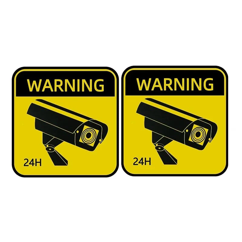 CCTV مقاوم للماء واقية من الشمس علامات التحذير سيارة ملصق فيديو مراقبة إنذار ملصقات اكسسوارات السيارات التصميم 5 سنتيمتر * 5 سنتيمتر - 2