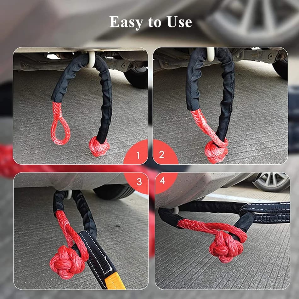 2 Packs Synthetic Soft Shackles With Storage Bag 41,000 lbs Max Break Strength 1/2" X 22 Inch Rugged Off Road Shackles Recovery - 6