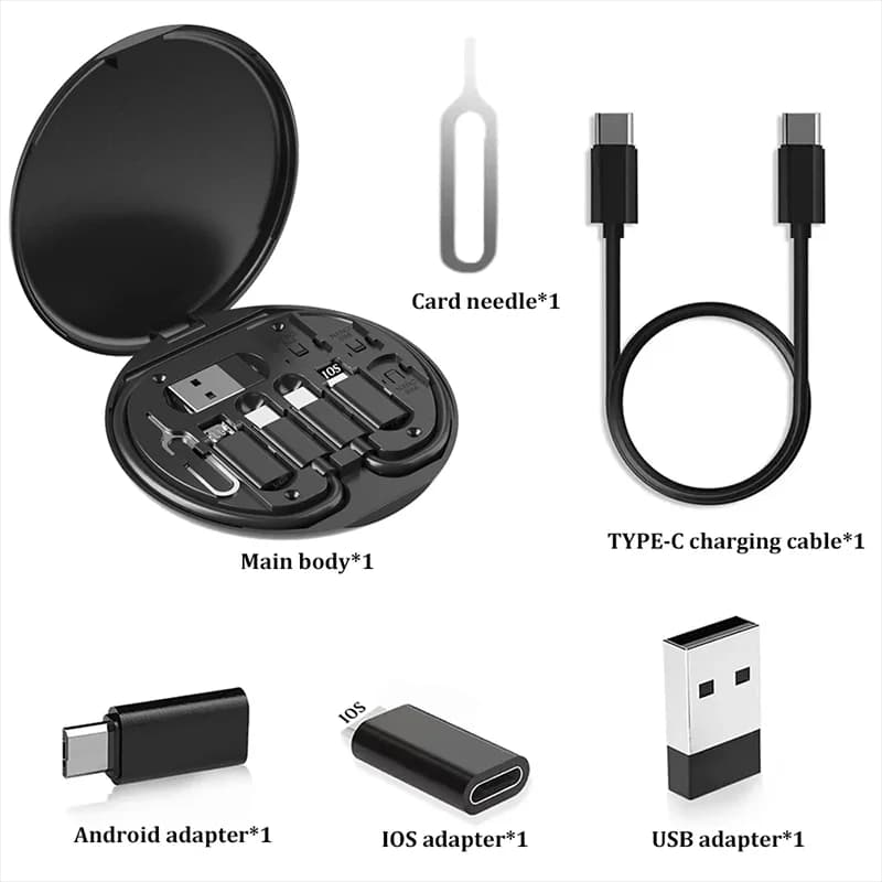 متعدد USB نوع C إلى C 60 واط كابل محول الشحن عدة USB C إلى تحويل الإضاءة مجموعة USB A ونوع C إلى مايكرو/نوع C/الإضاءة - 6