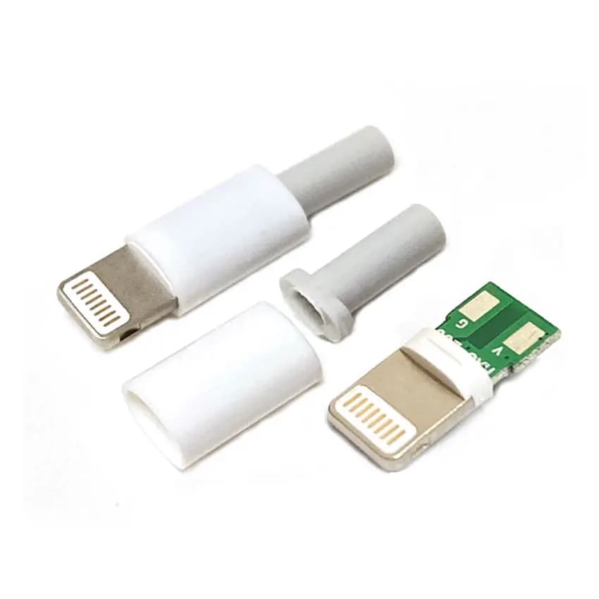 مجموعة 1 وصلة ذكر USB مع موصل لوحة الرقائق منفذ شحن سريع مع خط لحام DIY كابل بيانات لـ Iphone - 4