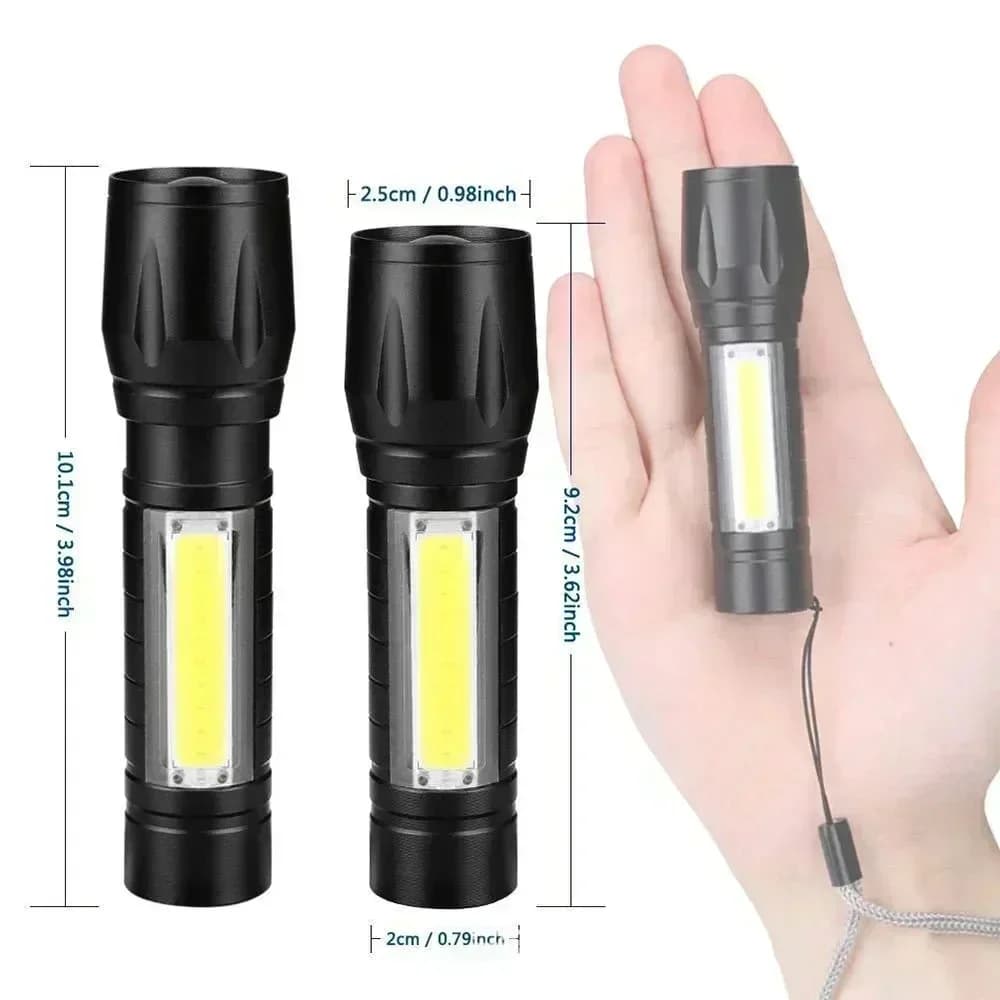 BALDR Mini Rechargeable LED Flashlight COB+XPE Portable Torch Zoomable Light Tactical Flashlight outdoor Camping Fishing Lantern - 5