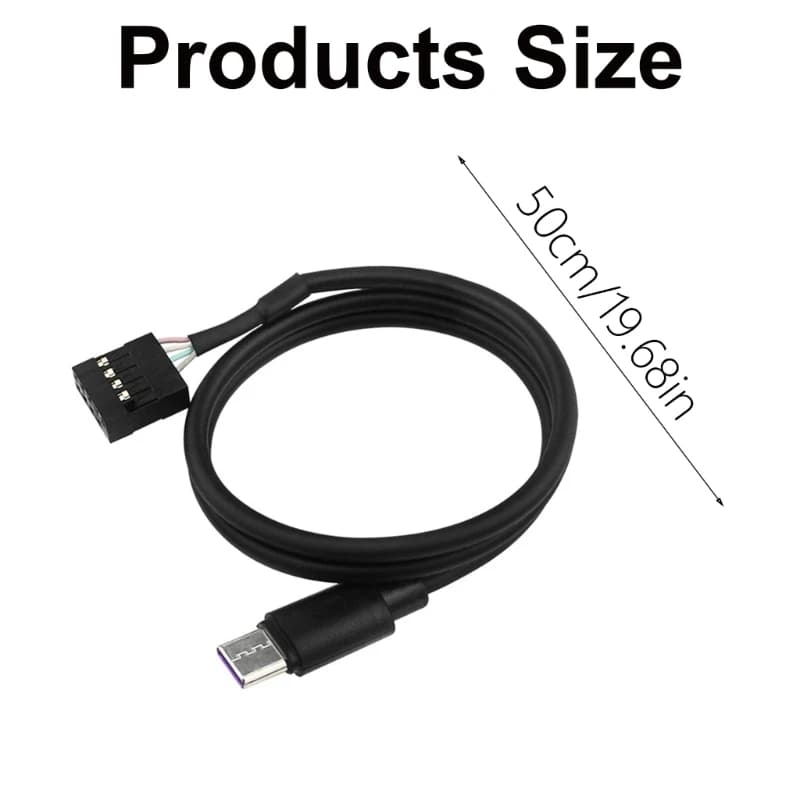 كابل طاقة لوحة أم كمبيوتر 9Pin إلى Type C USB لكابل شاشة LCD للكمبيوتر الشخصي للشاشة الثانوية شحن سريع ومزامنة بيانات - 6