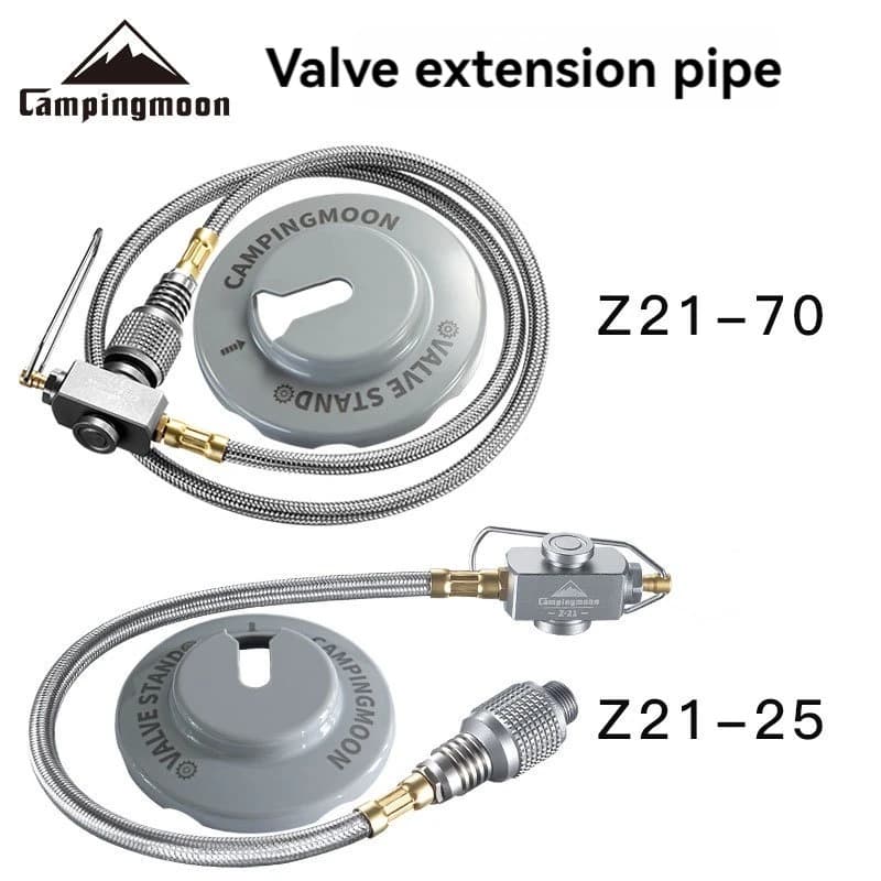 CAMPINGMOON Outdoor Split Stove Accessories Flat Gas Tank Extension Line With Valve Camping Stove Extension Pipe Adapter - 2