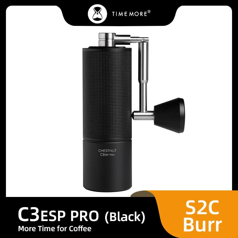 مطحنة قهوة يدوية TIMEMORE Chestnut C3ESP PRO سعة 25 جرام بقلب فولاذي قابل للتعديل مع فرشاة تنظيف