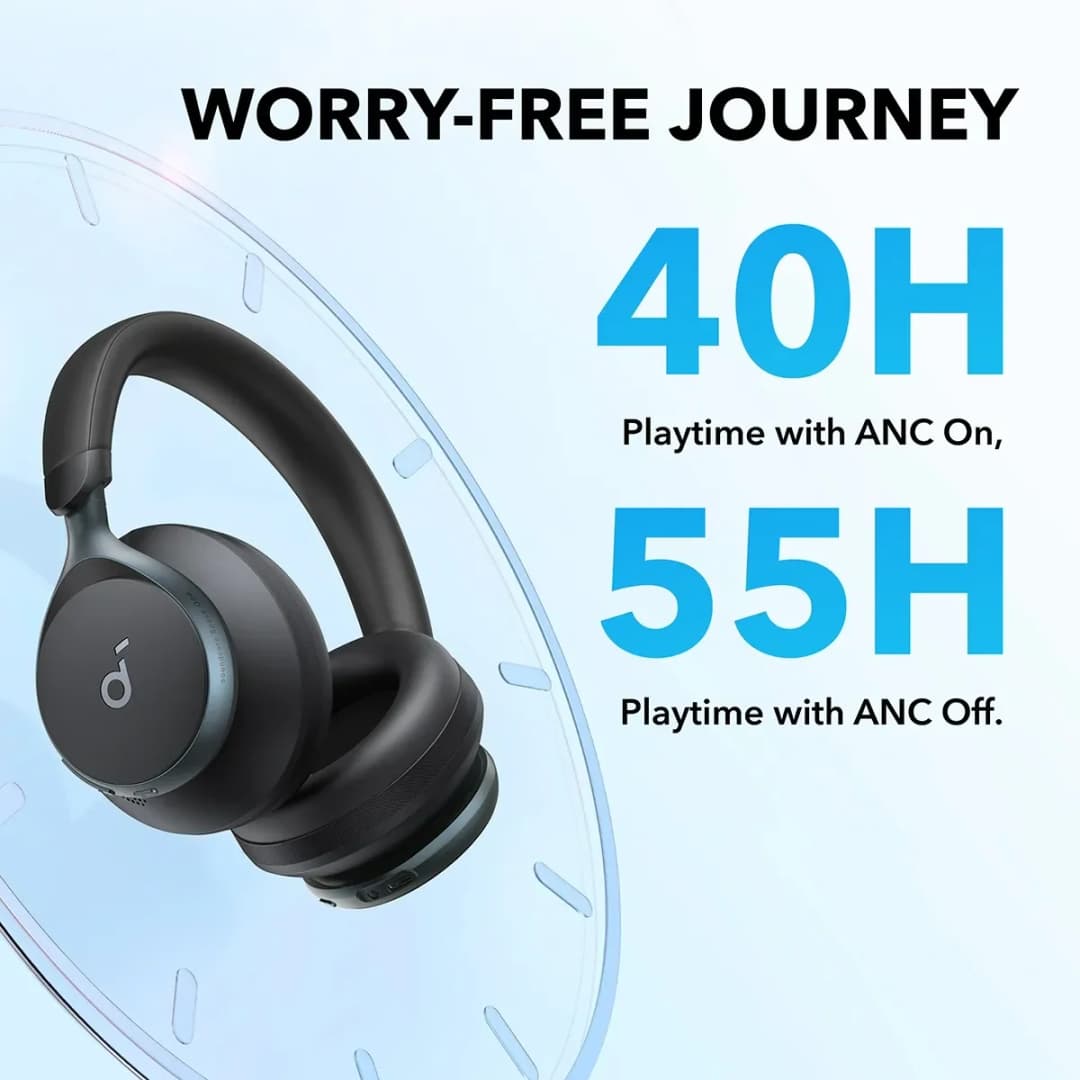 Soundcore by Anker, Space One, Active Noise Cancelling Headphones, 2X Stronger Voice Reduction, 40H ANC Playtime, App Control - 2