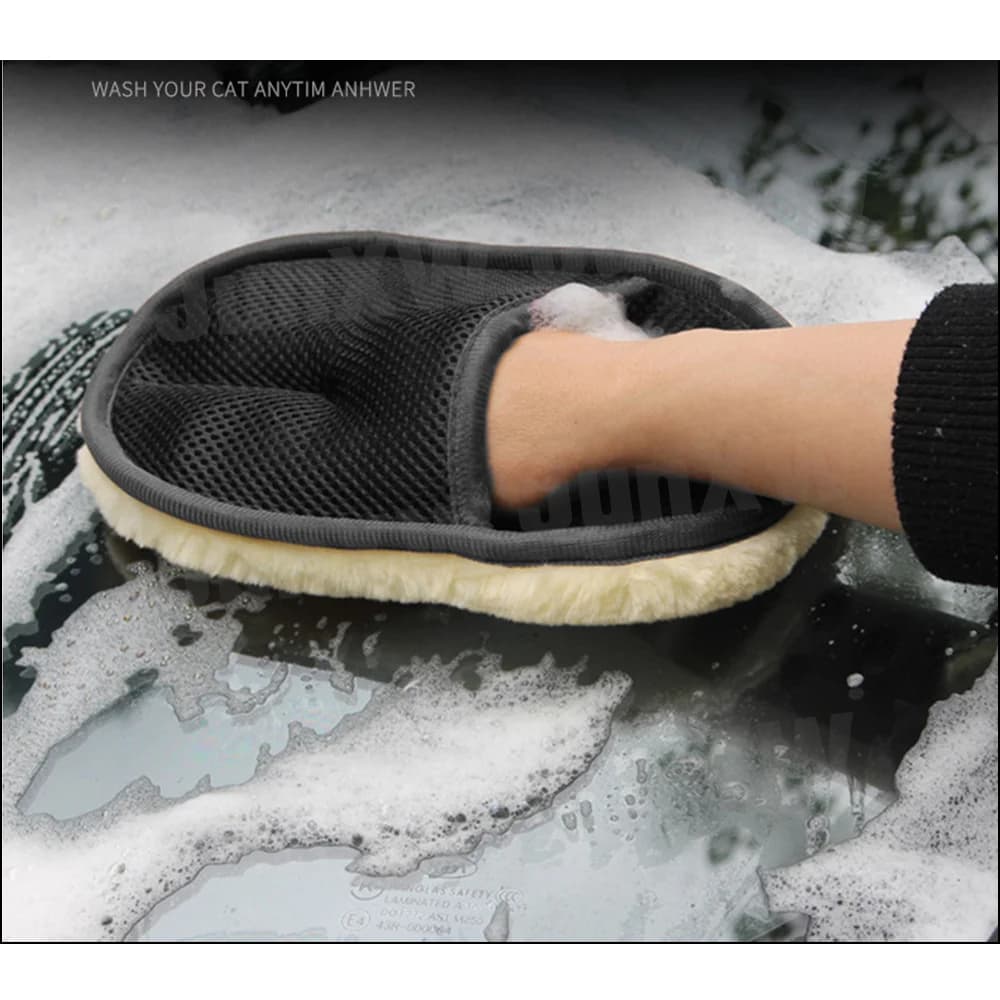 Car Washing Imitation Wool Gloves Thickened Plush Car Wiping Gloves Car Cleaning Supplies Waxing and Polishing Washer Products - 2