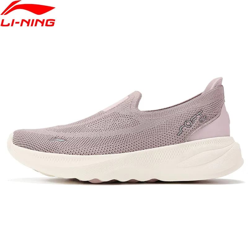 Li-Ning Women's SOFT GO 2 KNIT Slip-on Casual Walking Shoes Breathable Cushion Flexible LiNing Comfortable Sneakers AGLV018 - 3