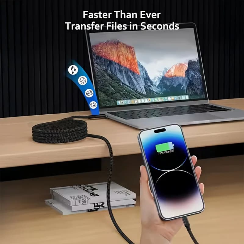 كابل ASUS PD 60W من USB C إلى USB Type C للشحن السريع ونقل البيانات لهواتف iPhone 15 و16Pro وHuawei وSamsung وXiaomi - 6