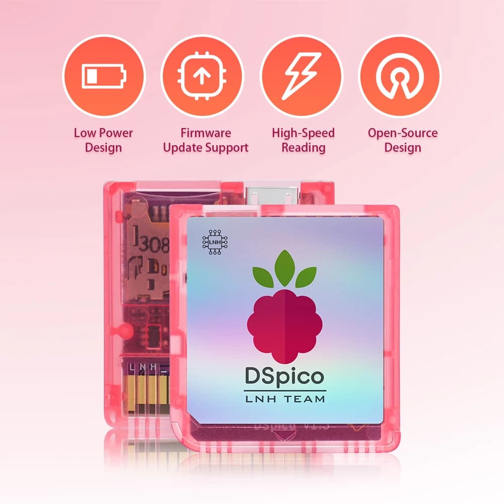 علبة شفافة مصبوبة بحقن لقراءة ألعاب Chiscart DSpico مع وحدة تحكم RP2040 MCU لأجهزة NDS وNDSL وDSi و3DS - 2