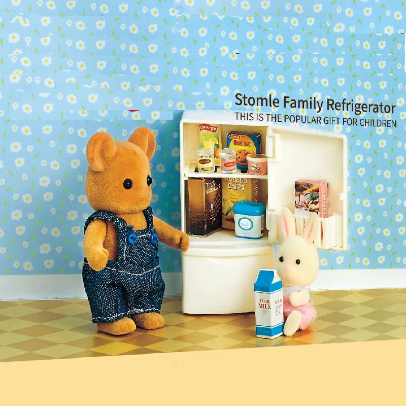 Dollhouse Furniture Set Doll house Bathroom/Kitchen/Fridge/Washing Machine Laundry Kids Doll House Miniature Pretend Play Toys - 5