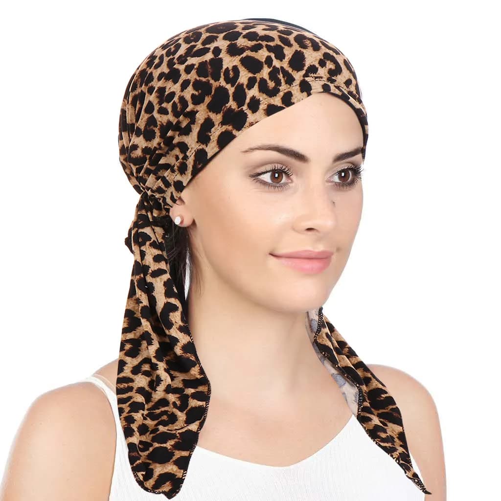حجاب مسلم عصري مطبوع للنساء غطاء رأس ناعم مطاطي توربان طويل الذيل بونيه غطاء رأس قابل للارتداء