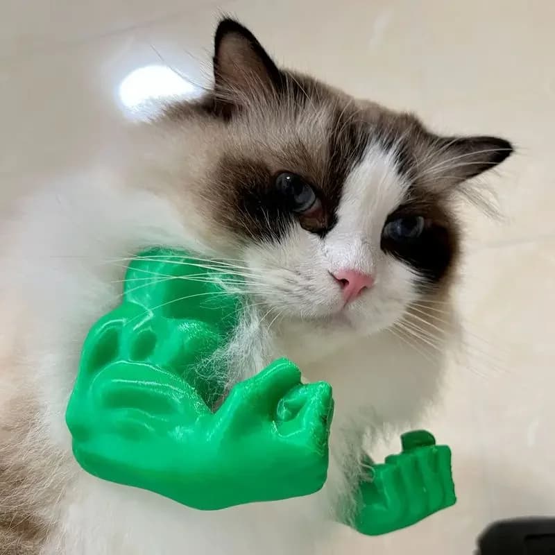 Cat Muscle Arm Pendant Pet Cat Fist Neck Fist Set Show Cat Doll Arm Strong Neck Hanging - 2