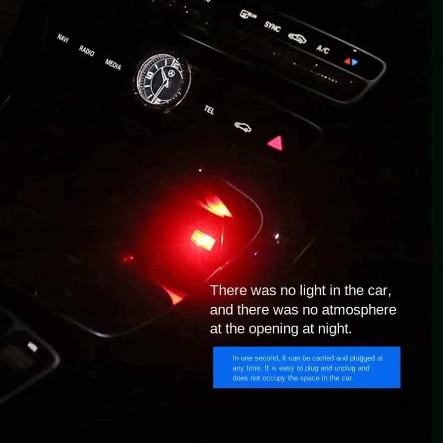 Mini USB Light LED USB Night Light 5 Styles Modeling Car Ambient Light Neon Interior Light Car Jewelry Decorative Ambient Light - 3