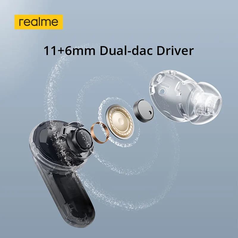realme Buds Air 7 Pro TWS Earphone AI Live Translator 53dB Noise Cancellation 3D Spatial Effect 11+6mm Dual-dac Driver LHDC 5.0 - 5