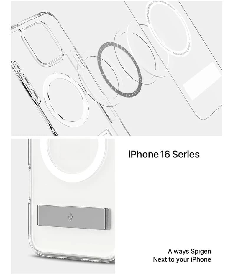 حافظة Spigen Ultra Hybrid S MagFit مصممة لهاتف iPhone 16 Pro Max 15 14 13 12 حامل مقاوم للاصفرار متوافق مع MagSafe - 3